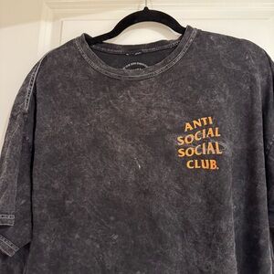 Anti Social Social Club Charcoal Tee with Orange Logo